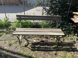 Gartenbank Vintage Stil, Holz und Metall,