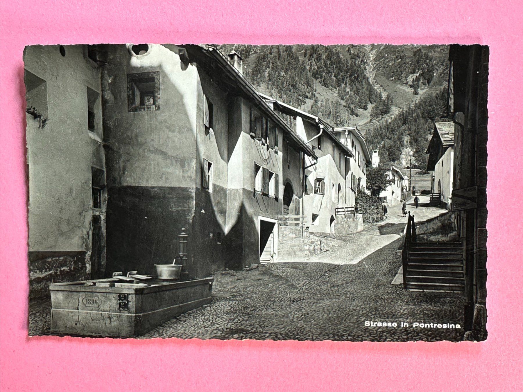 Ansichtskarten: Strasse in Pontresina – Gebraucht aus Steg VS von _vinci_