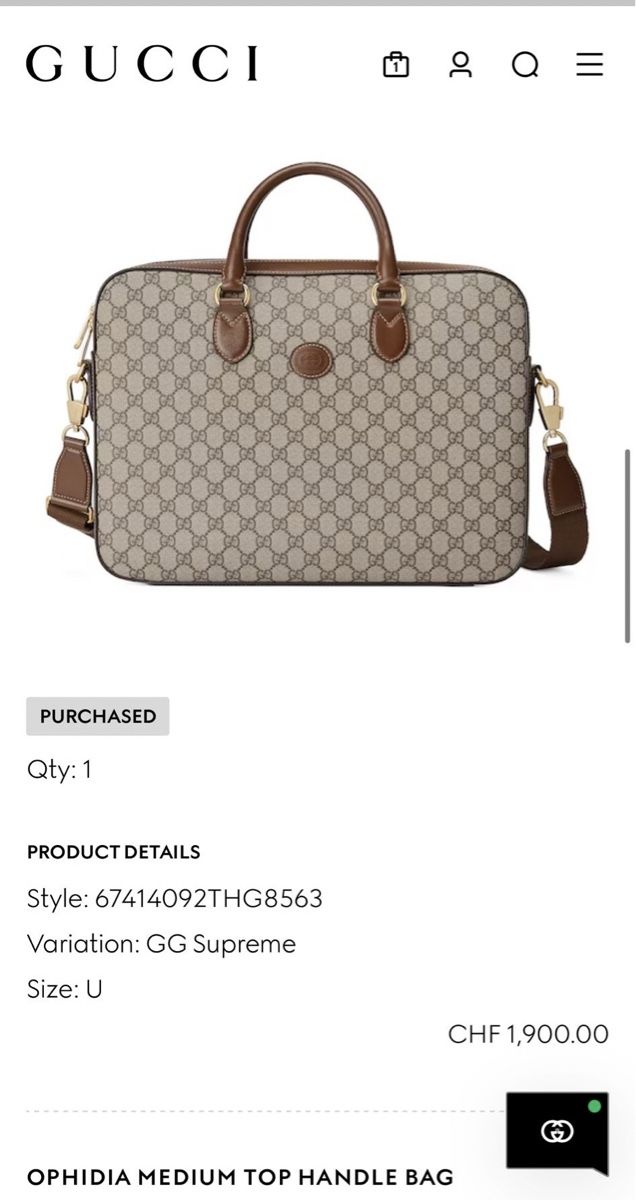Gucci Borse: Gucci Aktentasche / Laptoptasche NEU – Nuovo e nell'imballaggio originale da Gossau SG venduto da DeRiE 2