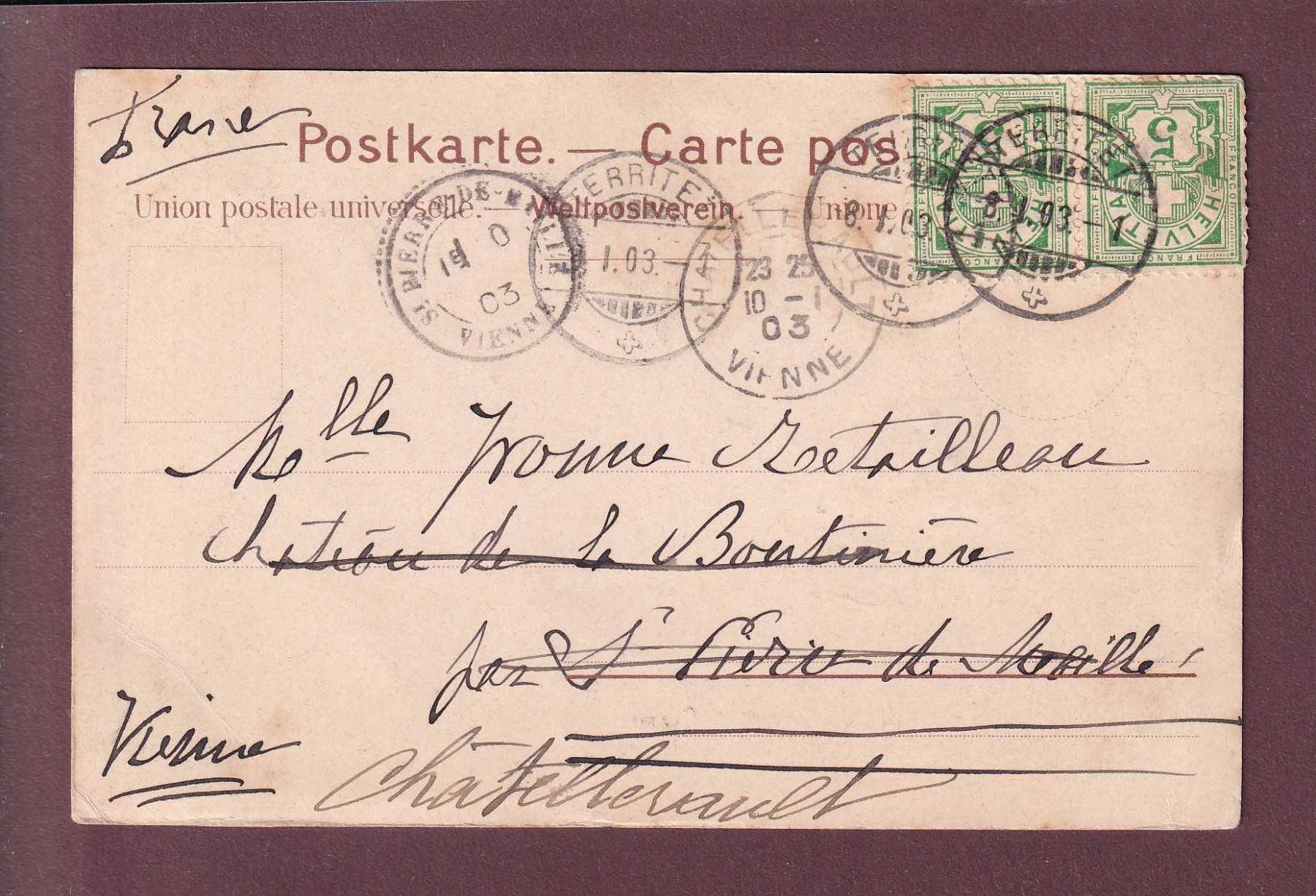 Cartes postales: GLARUS - Tracht - 1903 – D'occasion à Pully par nicecards 1