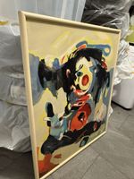 Originales Gemälde, abstraktes Clown Motiv, 1989 signiert