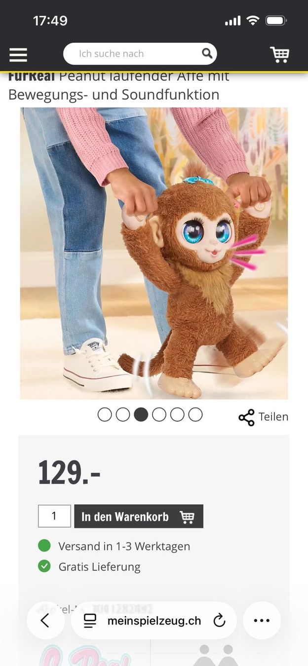 Puppen: FurReal Peanut laufender Affe mit Soundfunktion – Gebraucht aus Trimbach von Elcid163 2