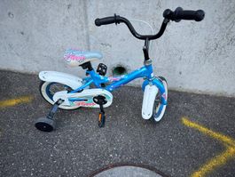 Kinderfahrrad Flipper 12 Zoll blauer Rahmen mit Stützrädern