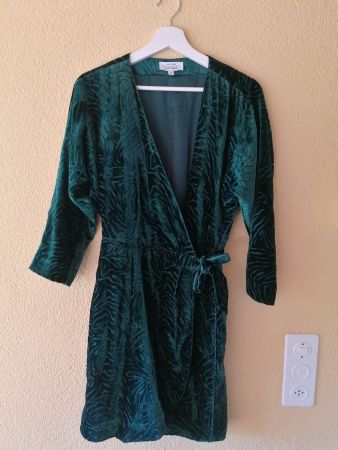 Samt-Wickelkleid Grün