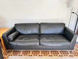 Canapé en cuir anthracite