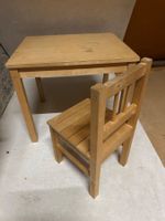 KINDERSTUHL + TISCH, HELLES HOLZ, SITZHÖHE 30CM