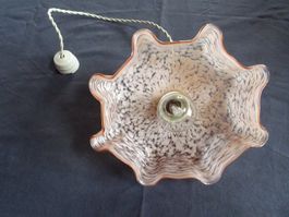 Lampe ancienne avec abat-jour Clichy rose