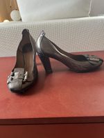 Chloé Leder Pumps Gr. 38 Silber Schnallen