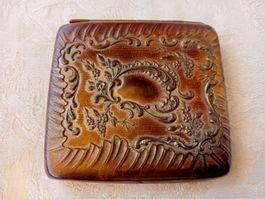 Antike Tabatiere Jugendstil verziert Relief Metall 95 Gramm