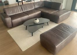 Vintage Sofa aus Büffelleder (3-Teilig)