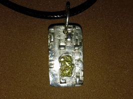 Silber Anhänger mit Schweizer Gold Nugget