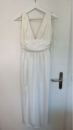 Damen Sommerkleid weiss V-Ausschnitt