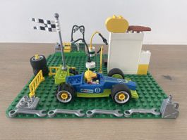 LEGO Set 6561 Rennwagen mit Box und Tankstellen Shop