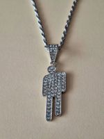 Collier Billie Eilish - Métal Argenté et Strass avec Chaîne