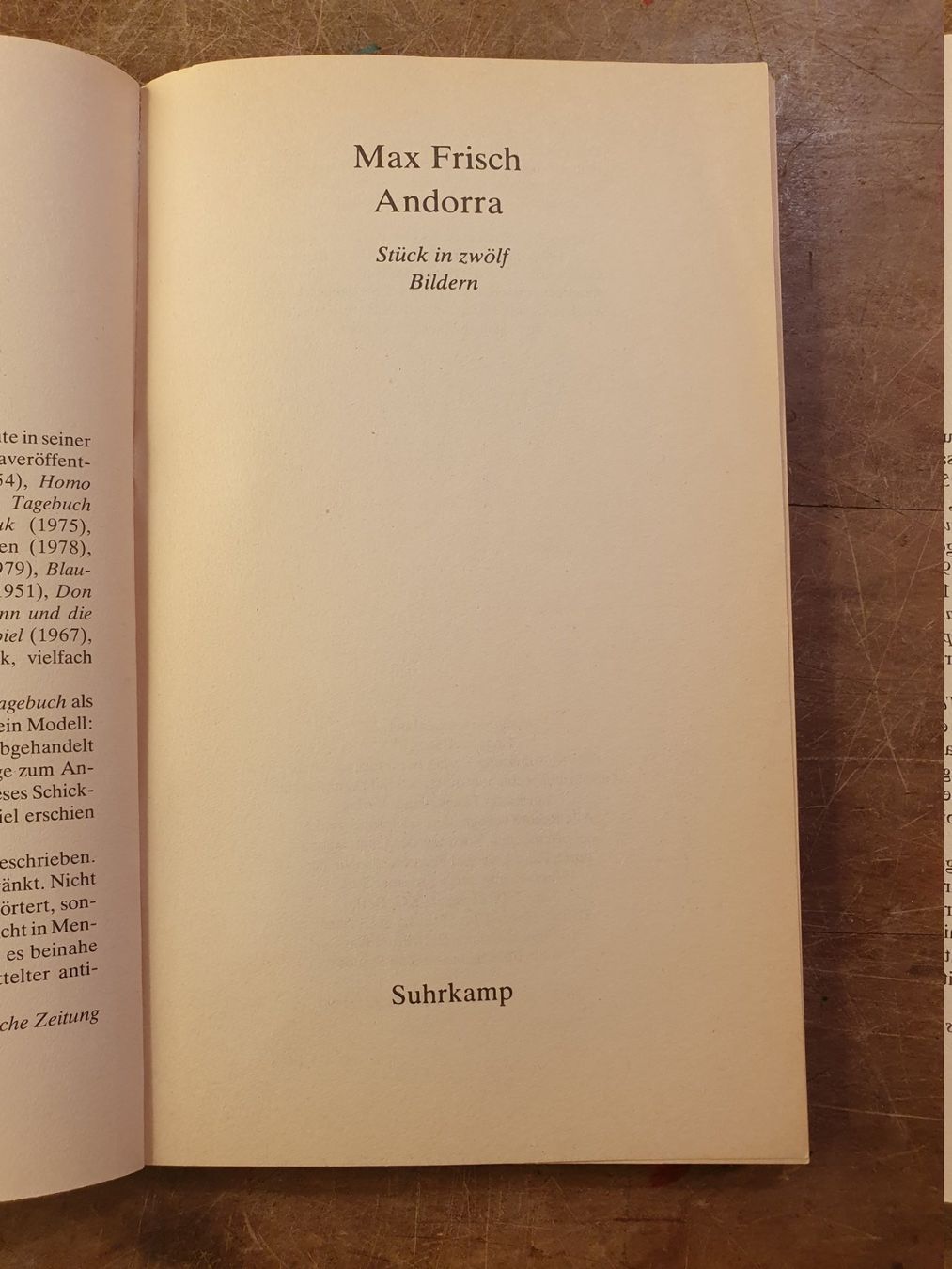 Livres: Andorra - Max Frisch – D'occasion à Zürich par loosebone 2