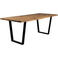 Esstisch Baumkante Utah Akazienholz massiv U-Füsse 180x90