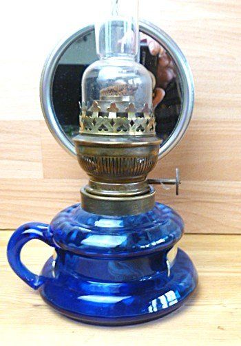 Lampade: Antike, blaue Petrollampe kompl. – Usato da Effretikon venduto da Heimstudio 3