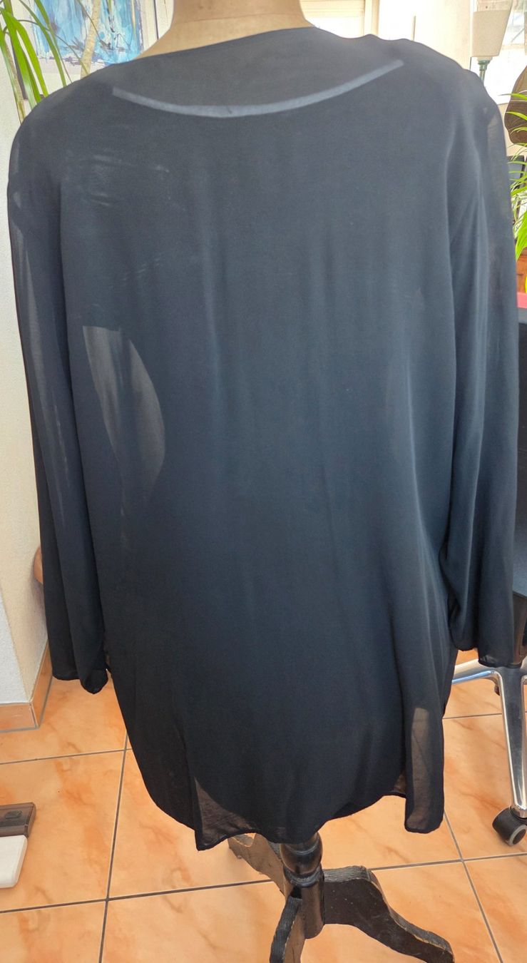 Camicette: Schwarze Blusen-Jacke, Grösse 48, transparent – Usato da Pratteln venduto da Barfuss999 1