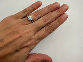 Solitaire Ring Silber 925 Zirkonia Gr. 54