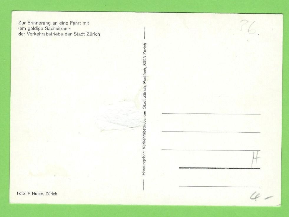 Cartoline postali: Der goldig Schüttelbächer VBZ – Nuovo (secondo la descrizione) da Zürich venduto da t24_de 1