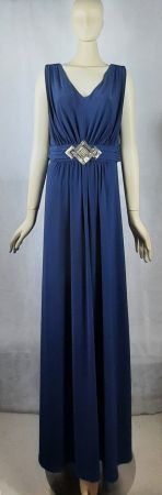YESSICA Damen Abendkleid Mit Schöner Dekoration Blau Gr. 46