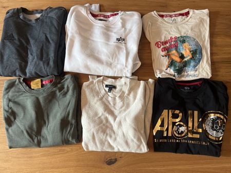 6 stk Herren Kleider Adidas Alpha Industries GR S