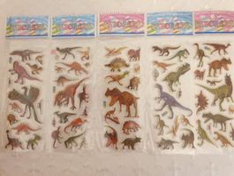 5 x Sticker Aufkleber Etiketten Dinosaurier Kinder Basteln