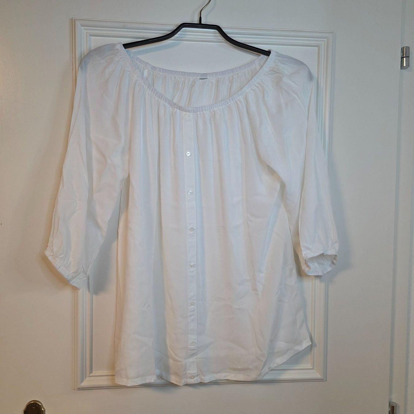 Camicette: Weiße Carmen Bluse M/L Sommerlich Elegant – Usato da Wald ZH venduto da CapLux 3
