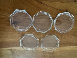 🌻 5 Glasuntersetzer achteckig transparent guter Zustand