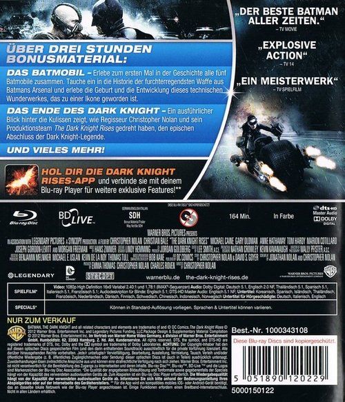 Alle DVDs: The Dark Knight Rises (Blu-ray) 2-Disc Edition – Neu (gemäss Beschreibung) aus Volketswil von Fraese1 1