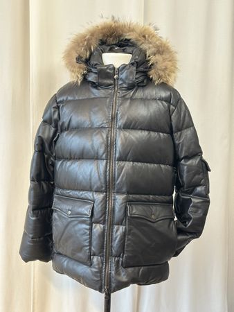 Daunenjacke Lederjacke mit Echtpelz, Pyrenex, L, Edel