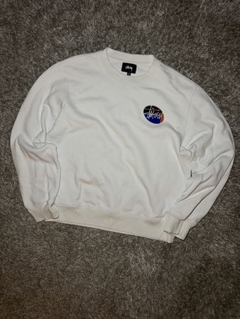Stussy Sweatshirt Logo Print White Size M