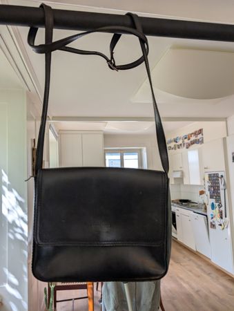 Black Leather Shoulder Bag