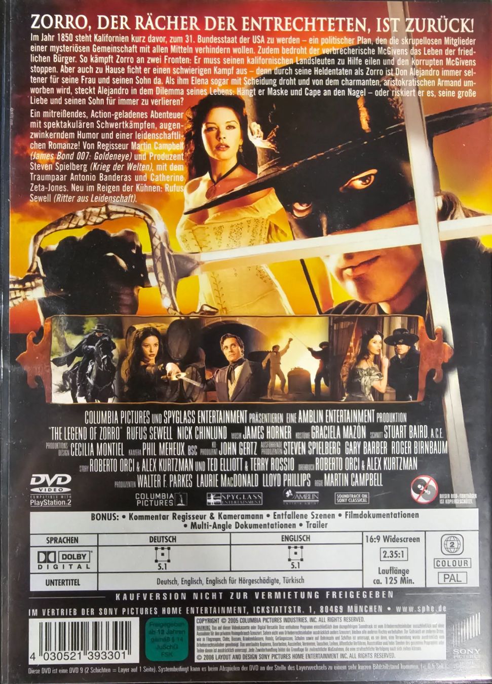 Tutti i DVDs: Die Legende des Zorro – Usato da Wahlen b. Laufen venduto da Cg10 1