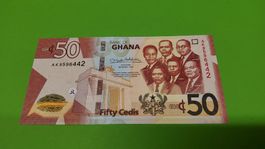Ghana 50 Cedis Banknote, Neue unzirkulierte Note!
