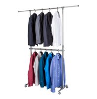 🧥 Portant à vêtements double réglable (avec roulettes)