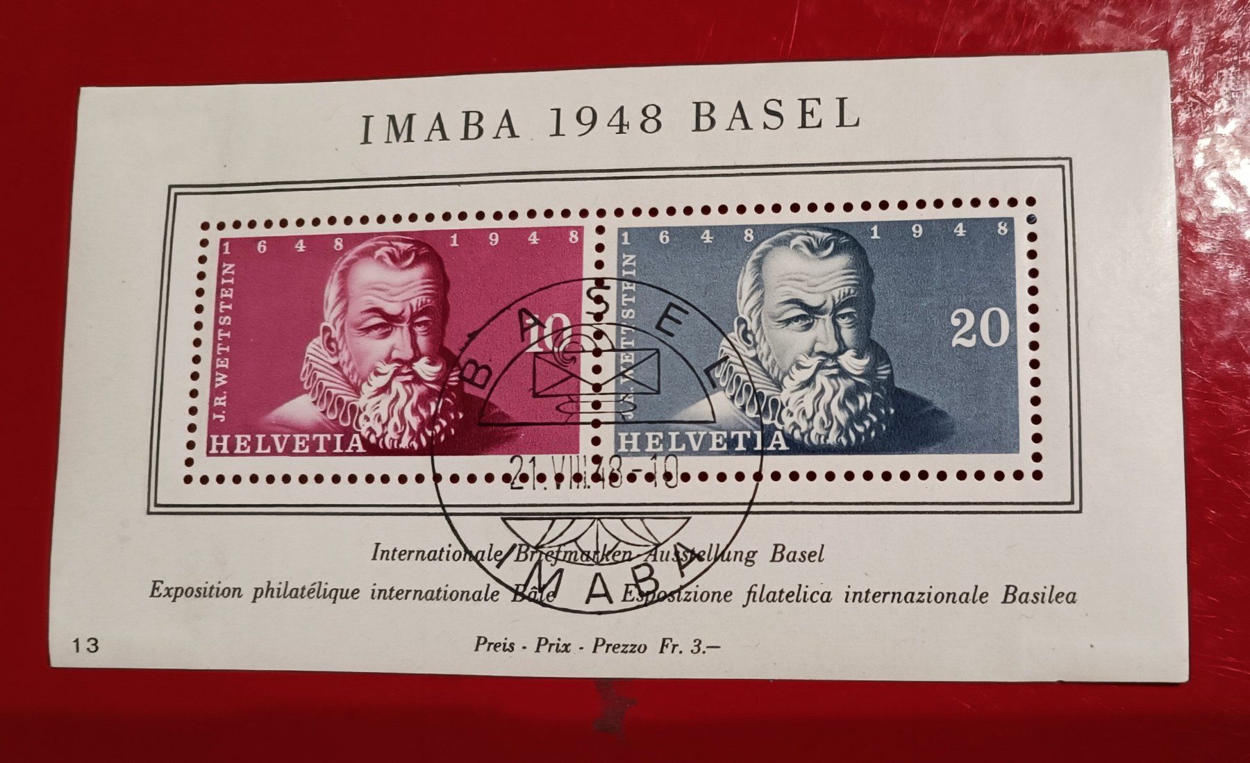Tous les timbres: 4 Stück Erstag Blöcke 2St,  17.09.1938+ 2St,  21.08.1948 – D'occasion à Glis par MYS-Wallis2020 2