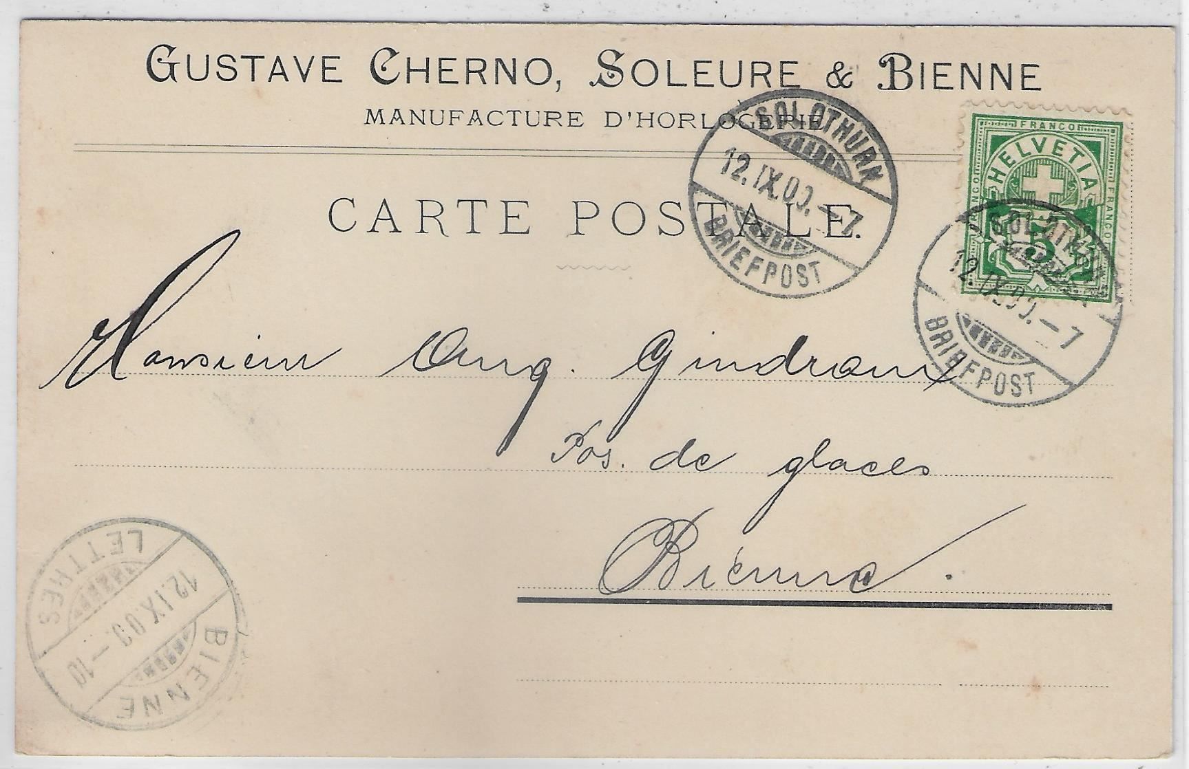 Cartes postales: Gustave Cherno - Solothurn & Bienne – D'occasion à Ettingen par Kartenplanet 1