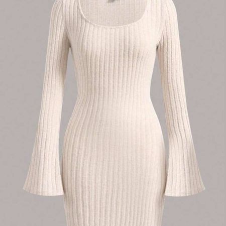 Women's White and Cream Dress