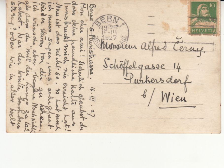 Cartoline postali: Bern Gymnasium 1927 – Usato da Bürglen TG venduto da StampGraf 1