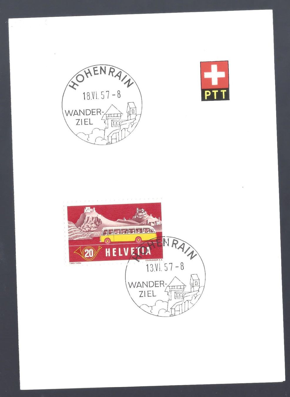 Tutti i francobolli: PTT Bögli HOHENRAIN 18.VI.57 – Nuovo (secondo la descrizione) da Les Valettes venduto da Nuba1