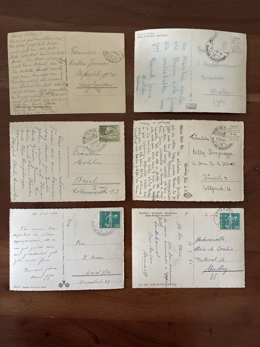 Cartoline postali: 13 Ansichtskarten Schweiz von Weissbad AP. A – Usato da Oftringen venduto da Cla.vD.74 3