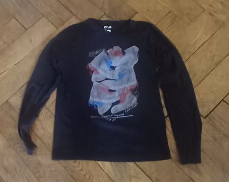 C&JO Schwarzes Langarmshirt, Grösse S, 100% Baumwolle