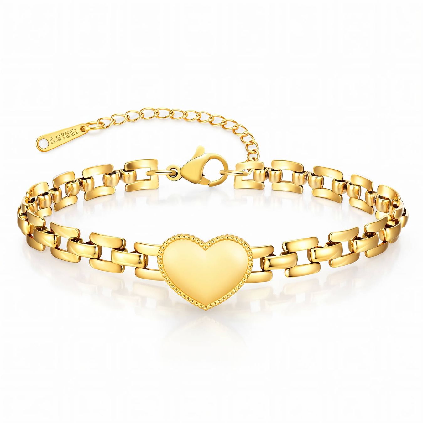Bracciali & Braccialetti: Bracelet doré avec coeur-Elégance et amour – Nuovo e nell'imballaggio originale da Gimel venduto da SimoneTata