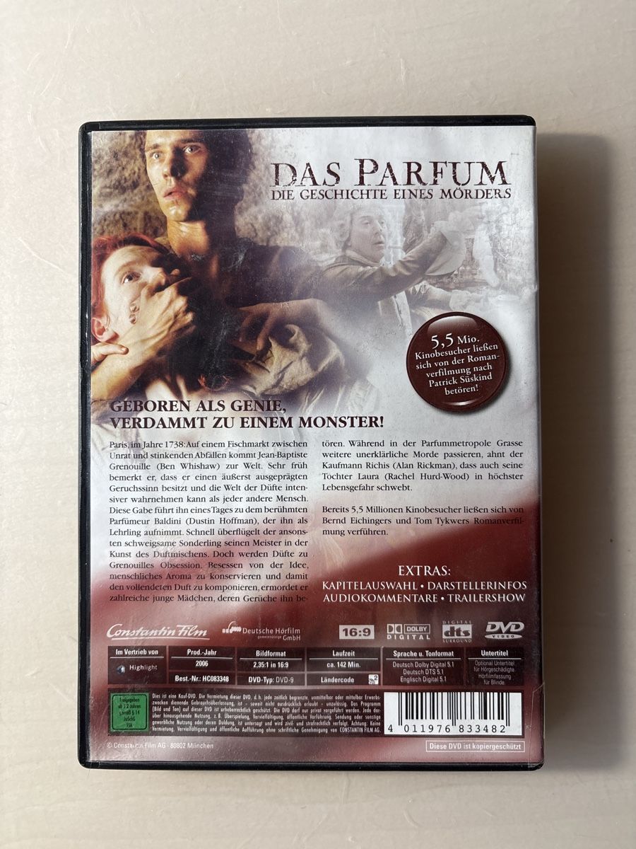 Tutti i DVDs: Das Parfum - Die Geschichte eines Mörders – Usato da Ruswil venduto da Slivio_ 1