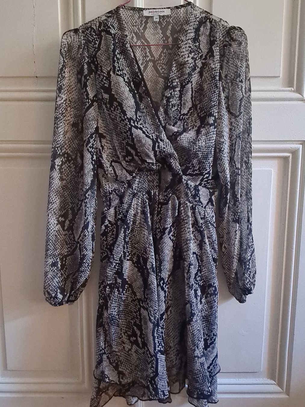 Morgan Vestiti: Robe Morgan motif serpent noir/gris T34 – Usato da Genève venduto da Tresor305