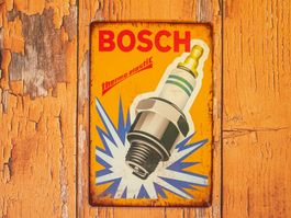 Bosch Thermo / Elastic Blechschild Zündkerze Schild