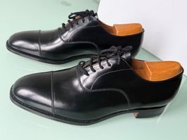 CHURCH'S Balmoral Oxford Derby Schwarz Leder Schuhe 44 NEUE