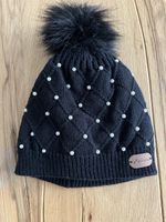 Wie NEU! Mütze mit Bommel, Kappe mit Perlen schwarz 🖤