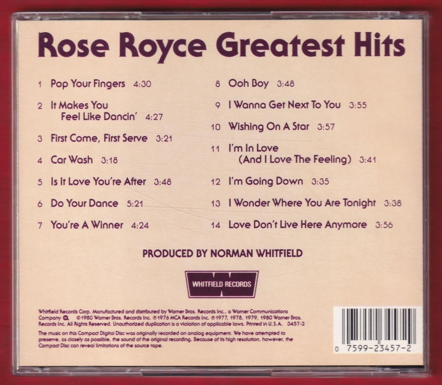 CD: Rose Royce - Greatest Hits (CD) – Usato da Zürich venduto da Pfluftl2000 1